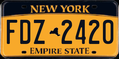 NY license plate FDZ2420