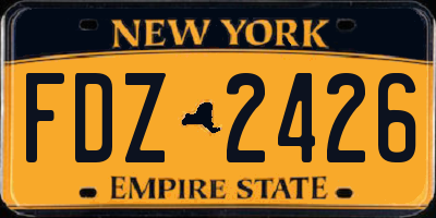 NY license plate FDZ2426