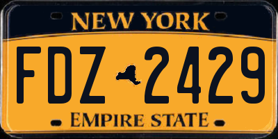 NY license plate FDZ2429