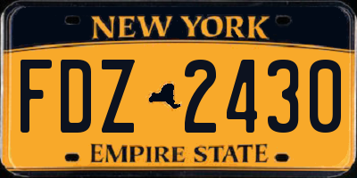 NY license plate FDZ2430