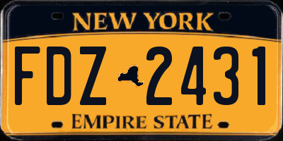 NY license plate FDZ2431