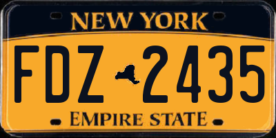 NY license plate FDZ2435