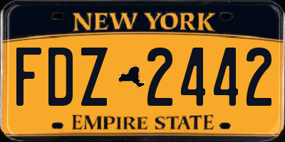 NY license plate FDZ2442