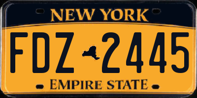 NY license plate FDZ2445