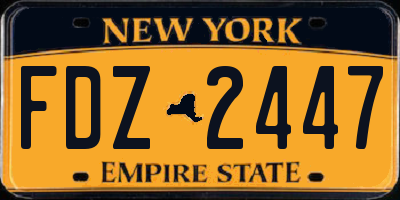 NY license plate FDZ2447