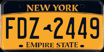 NY license plate FDZ2449