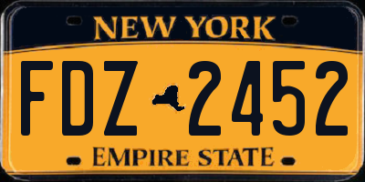 NY license plate FDZ2452