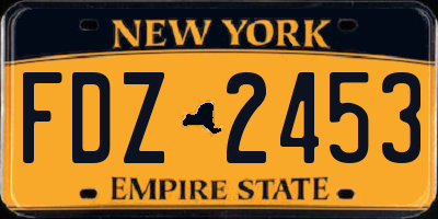 NY license plate FDZ2453
