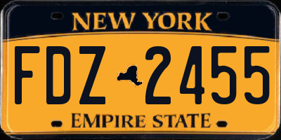 NY license plate FDZ2455