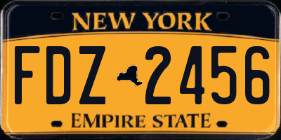 NY license plate FDZ2456