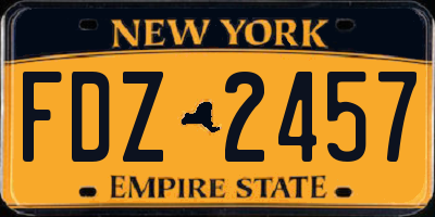 NY license plate FDZ2457