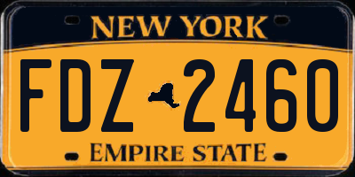 NY license plate FDZ2460