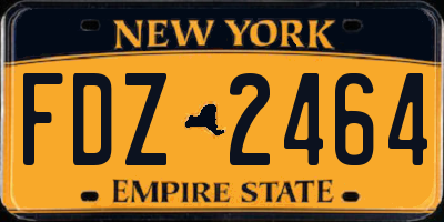 NY license plate FDZ2464