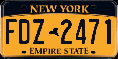 NY license plate FDZ2471