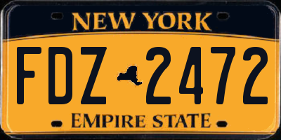 NY license plate FDZ2472