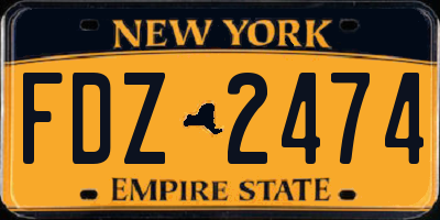 NY license plate FDZ2474