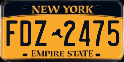 NY license plate FDZ2475