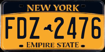 NY license plate FDZ2476