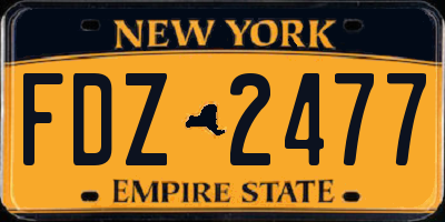 NY license plate FDZ2477