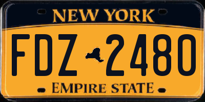 NY license plate FDZ2480