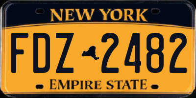 NY license plate FDZ2482