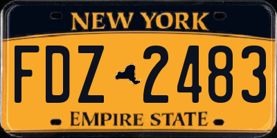 NY license plate FDZ2483