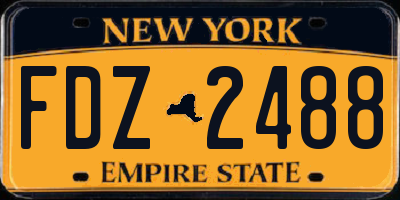 NY license plate FDZ2488