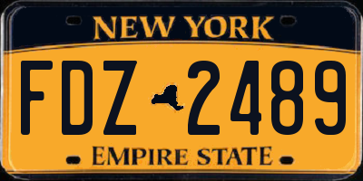 NY license plate FDZ2489