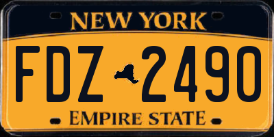 NY license plate FDZ2490