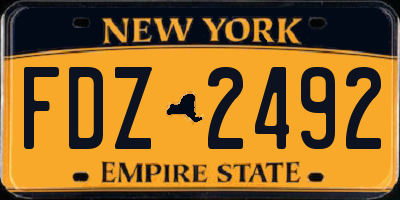 NY license plate FDZ2492