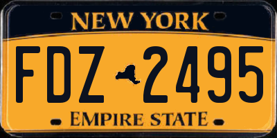 NY license plate FDZ2495