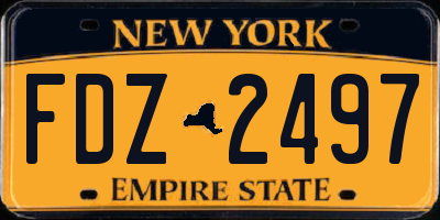 NY license plate FDZ2497