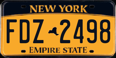 NY license plate FDZ2498