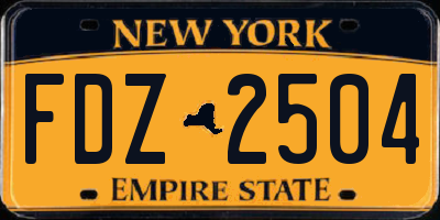 NY license plate FDZ2504