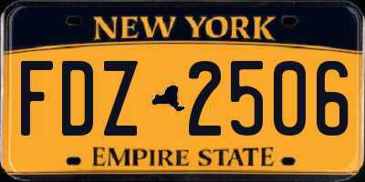 NY license plate FDZ2506