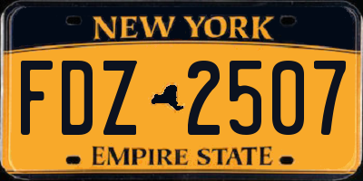 NY license plate FDZ2507