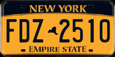 NY license plate FDZ2510