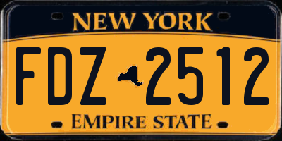 NY license plate FDZ2512