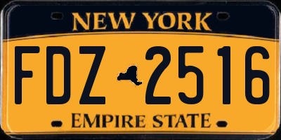 NY license plate FDZ2516