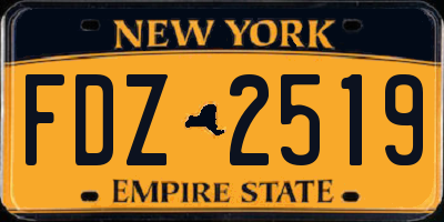 NY license plate FDZ2519
