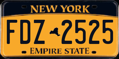 NY license plate FDZ2525