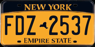NY license plate FDZ2537