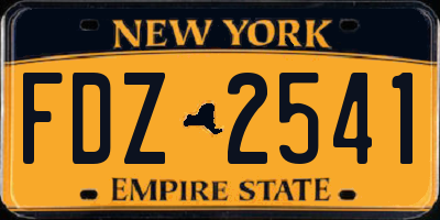 NY license plate FDZ2541
