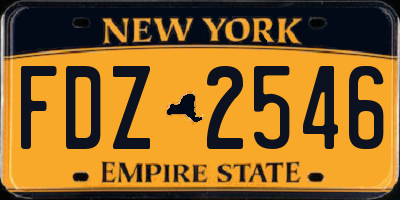 NY license plate FDZ2546