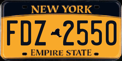 NY license plate FDZ2550