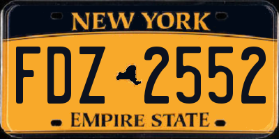 NY license plate FDZ2552