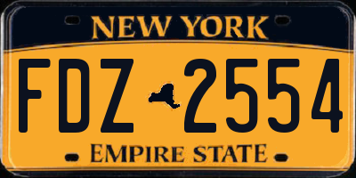 NY license plate FDZ2554
