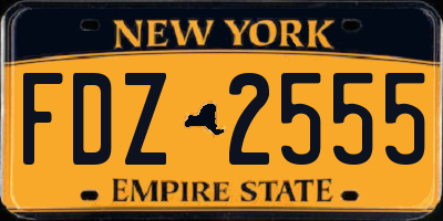 NY license plate FDZ2555