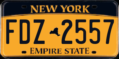 NY license plate FDZ2557