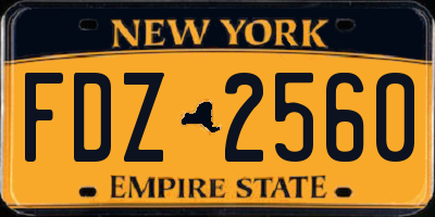 NY license plate FDZ2560